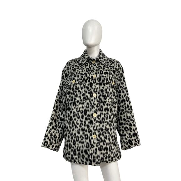 Isabel Marant 'Odelino' Black Wool Leopard-Print Jacket Size 34 - Picture 1 of 4